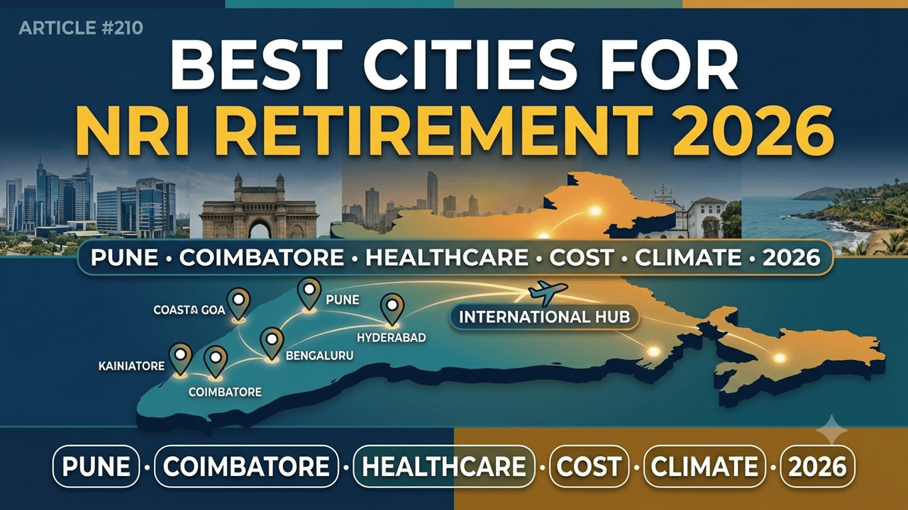 Best cities in India for NRI retirement 2026 — Pune, Coimbatore, healthcare, cost, and climate comparison