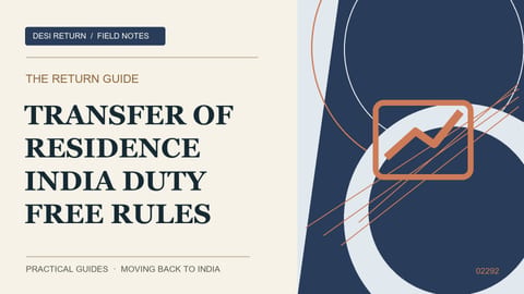 Transfer of Residence 2026: What Comes In Duty-Free & What Does Not