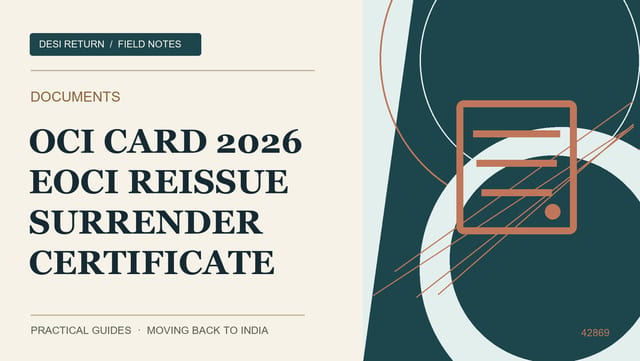 OCI card rules in 2026 — e-OCI, re-issue requirements and surrender certificate process