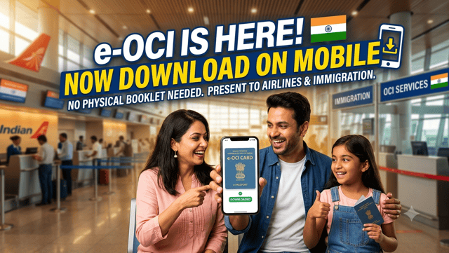 Download e-OCI card 2026 — digital OCI card for existing cardholders on ociservices.gov.in