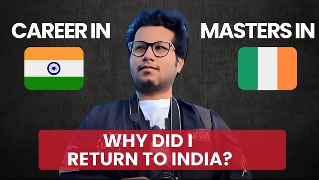 Student studying in Ireland and returning to India for career progression - Master's degree journey from Dublin to Pune