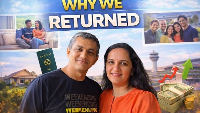 NRI family discussing why they moved from the US back to Ahmedabad after 11 years abroad