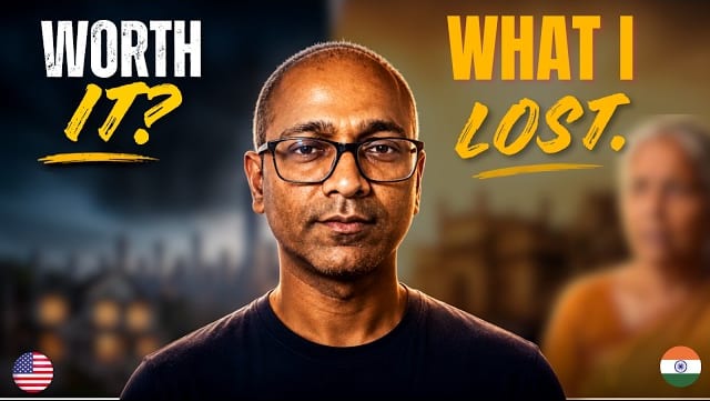 YouTube thumbnail for Gautam's story about 20 years in the US and not being able to reach his mother in time