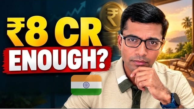 Thumbnail for an 8 crore retirement video presented by Avinash