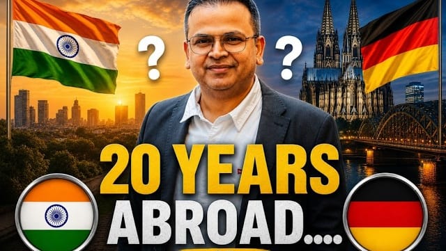 Neeraj comparing life in India and Germany after 20 years abroad, including family, career, children, health, and retirement
