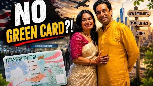 YouTube thumbnail: Sumit and Naina chose India instead of waiting for a green card