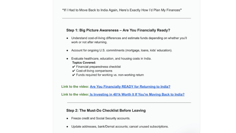 Financial Planning Roadmap Detailed Preview - Step by Step Guide for NRIs